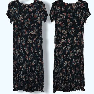 NWT Woman Within Crinkles Floral Midi Dress Sz 12